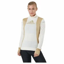 Adidas Blocked Longsleeve Tee Women Wonder White / Beige Tone
