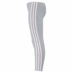 Adidas Girls Essentials 3 Stripes Leggings Medium Grey Heather / Clear Pink