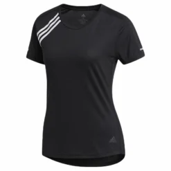 Adidas Run 3 Stripes Tee Women Black