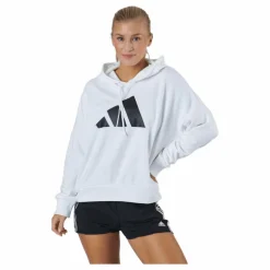 Adidas Sportswear Three Bar Hoodie White