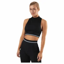 Aila Circular Sports Top Black