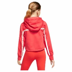 Air Crop Hoodie Jr White/Red