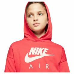 Air Crop Hoodie Jr White/Red