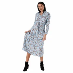 Alma Poly L/S Shirt Dress Aop Blue