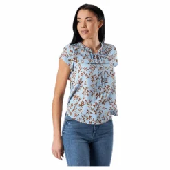 Alma Poly S/S Top Aop Blue