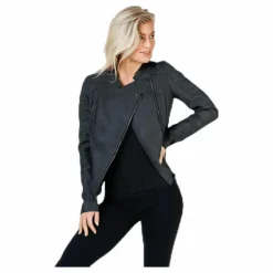 Ava Faux Leather Biker Otw Black