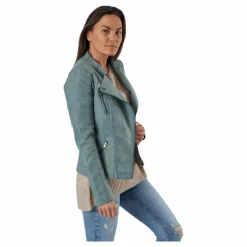 Ava Faux Leather Biker Otw Green