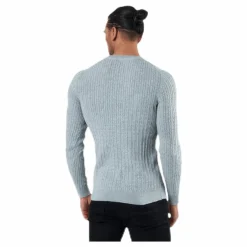 Blacamp Cable Knit Crew Neck Grey