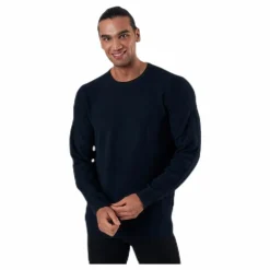 Blacamp Knit Structure Crew Neck Blue