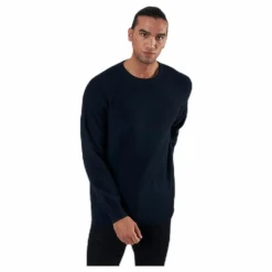Blacamp Knit Structure Crew Neck Blue