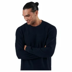Blacamp Knit Structure Crew Neck Blue