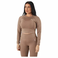 Blacc Recy Long Sleeve Top Taupe Grey