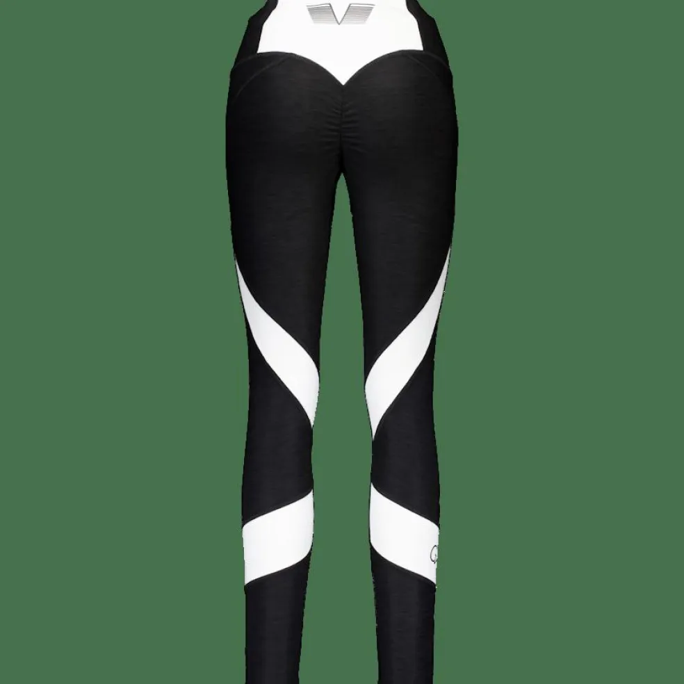 Black & White Swirl Tights Black
