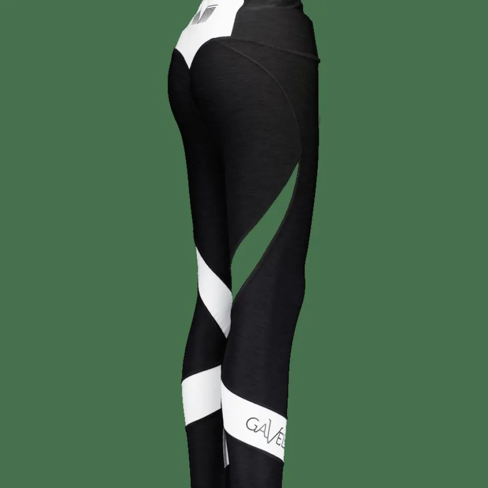 Black & White Swirl Tights Black