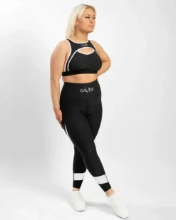 Black & White Swirl Tights Black