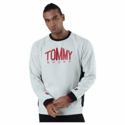 Blocked Fleece Logo Crew White