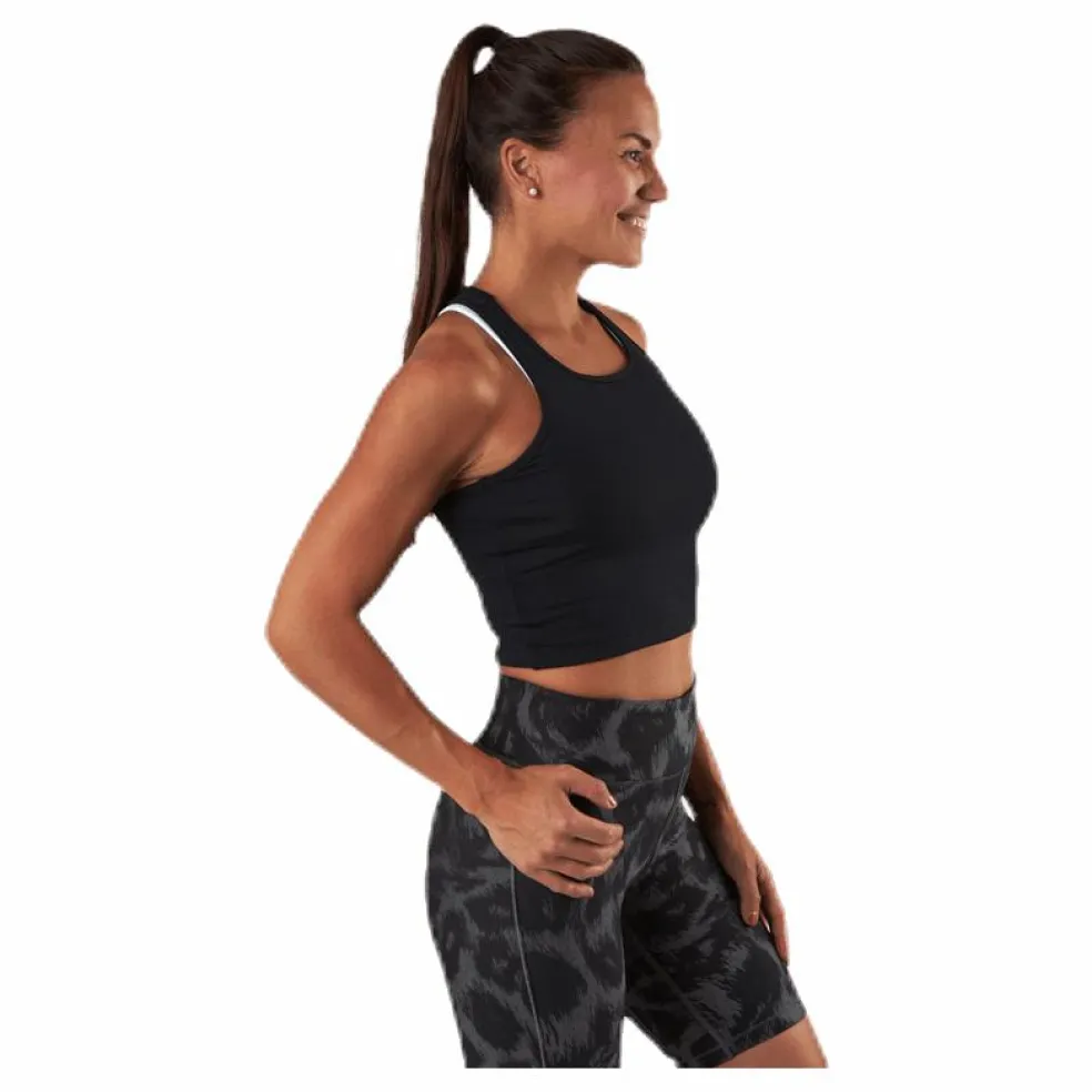 Bold Rib Crop Tank Black