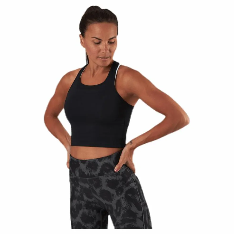 Bold Rib Crop Tank Black