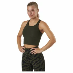 Bold Rib Crop Tank Forest Green