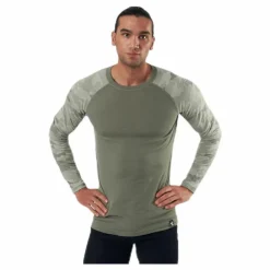 Camo Merino Wool Crew Beige