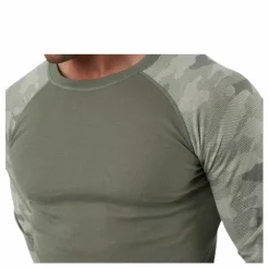 Camo Merino Wool Crew Beige