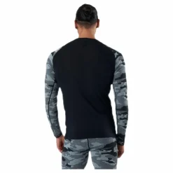 Camo Merino Wool Crew Black/Grey