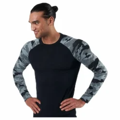 Camo Merino Wool Crew Black/Grey