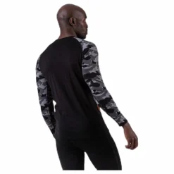 Camo Merino Wool Crew Black