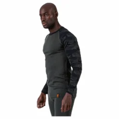 Camo Merino Wool Crew Green