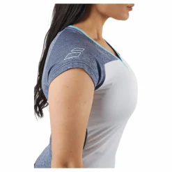 Cap Sleeve Top Play White Blue