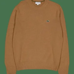 Carded Wool Crew Neck Sweater White Tuy