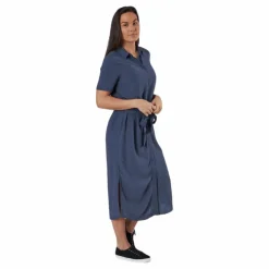 Cecilie Ss Long Dress Blue