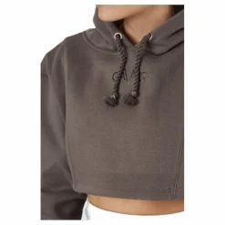 Chill Lounge Cropped Hoodie Taupe
