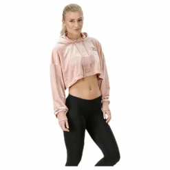 Chrystie crop hoodie Pink/Beige