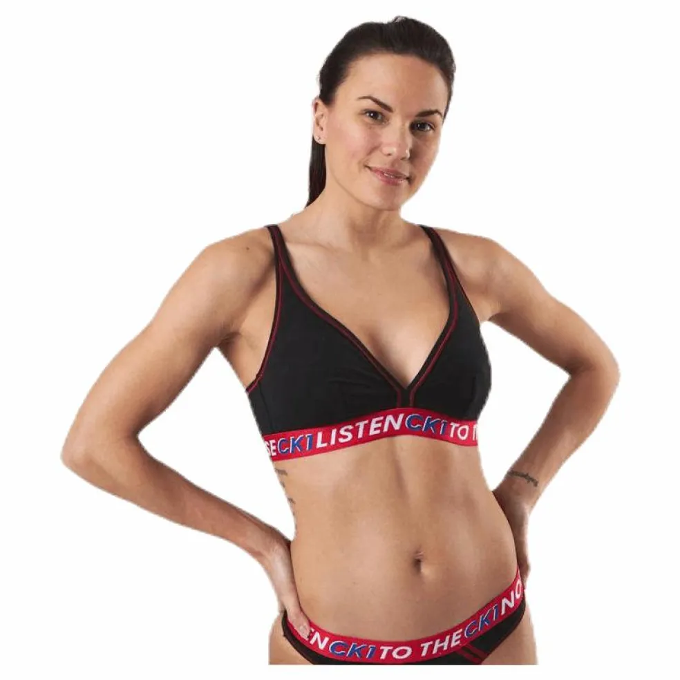 Ck One Listen Unlined Bralette Black/Red