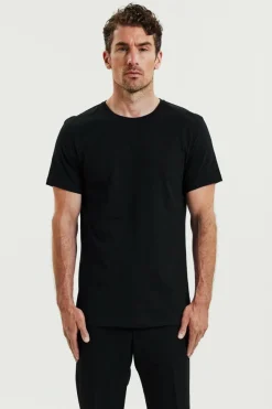 Crew-neck Lightweight Cotton 2-pack Black