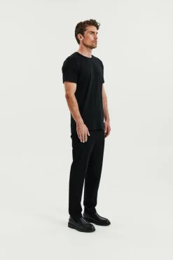 Crew-neck Lightweight Cotton 2-pack Black