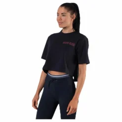 Cropped Short Sleeve T-Shirt Black