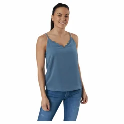 Debbie Singlet Wvn Blue