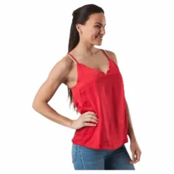 Debbie Singlet Wvn Red
