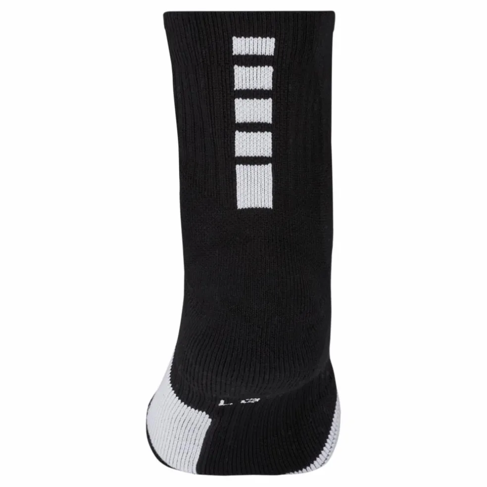 Elite Mid Basketball Socks BLACK/WHITE/WHITE