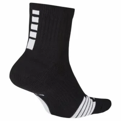 Elite Mid Basketball Socks BLACK/WHITE/WHITE