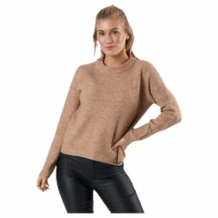 Ellen Ls O-Neck Knit Beige