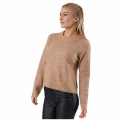 Ellen Ls O-Neck Knit Beige