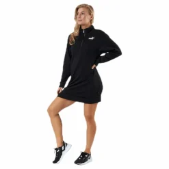 Ess+ Half-Zip Dress Tr Black