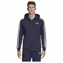 Essentials 3 Stripes Fullzip French Terry Legend Ink / White