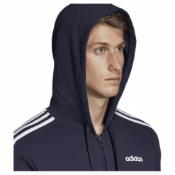 Essentials 3 Stripes Fullzip French Terry Legend Ink / White