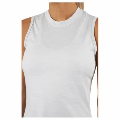 Essentials Heathered Mock-Neck Sleeveless Golf Polo Shirt White