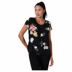 First One Ss Aop Top Black