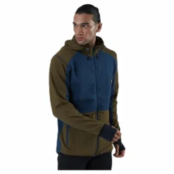 Fleece Zip Hood Blue/Green